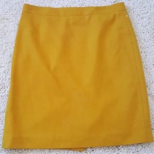 J Crew Mustard Pencil Skirt size 4